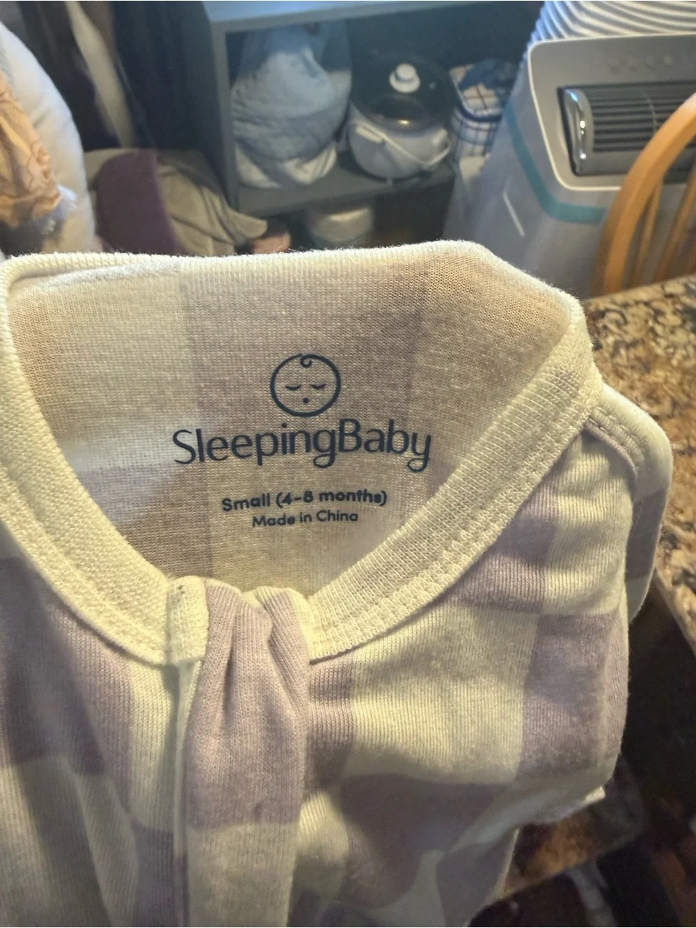 Kids Lavender Check Swaddle Sleep Sack - Soft Checkered Pajama